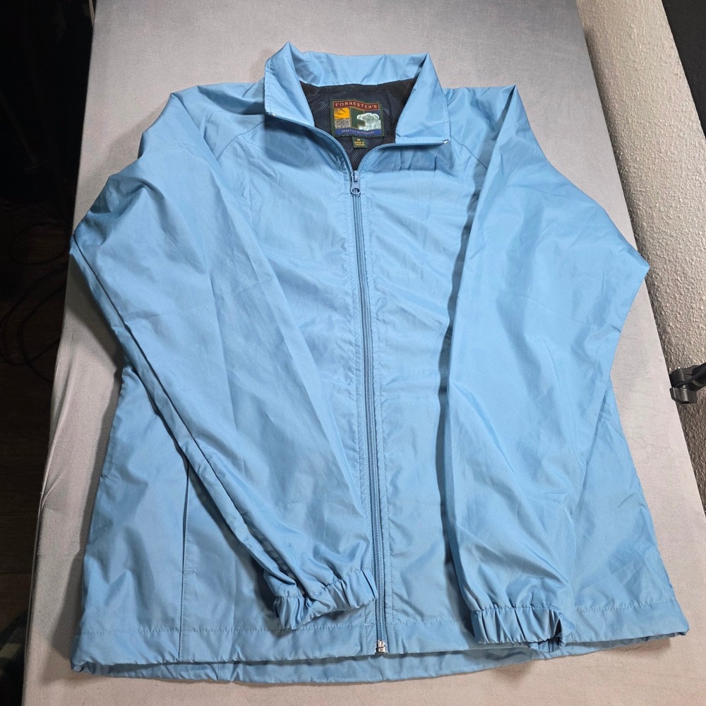 Forrester's Sportech Light Blue Mesh Lined Full Zip Windbreaker‎ Jacket Mens M